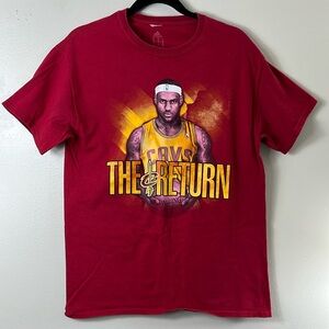 Adidas LeBron James The Return Cleveland Cavaliers Red Tee Shirt Men’s M